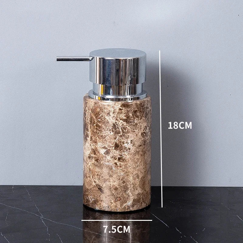 Dark Brown Marble Bath Set
