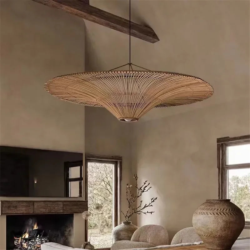 Wabi-Sabi Rattan Pendant Lamp