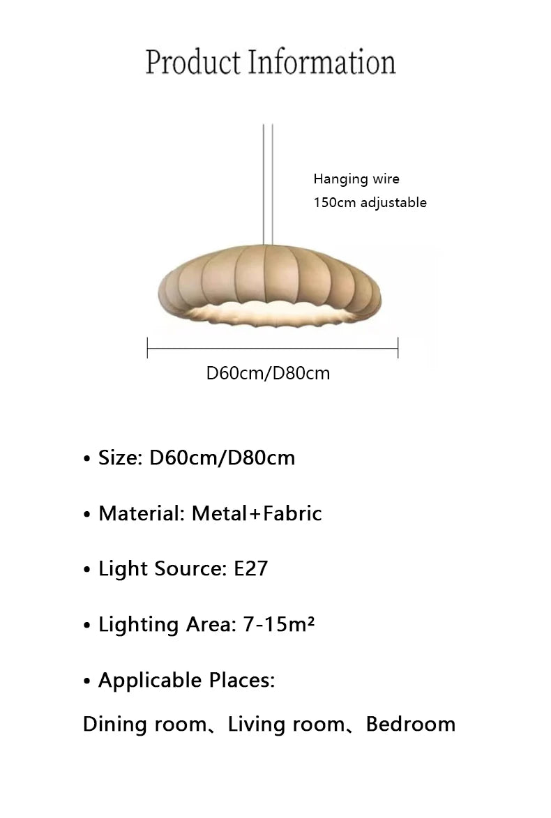Wabi-Sabi Fabric Pendant Chandelier