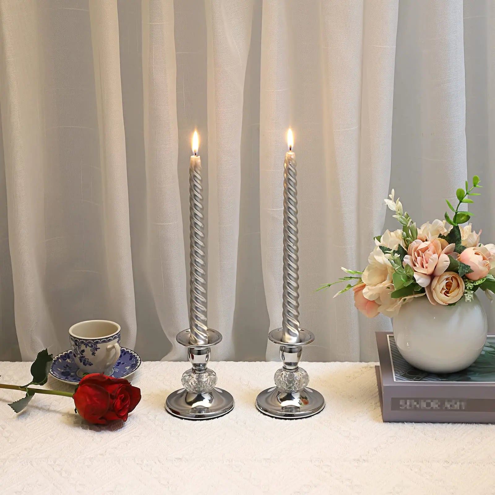Vintage Crystal Candlestick (2-Piece Set)