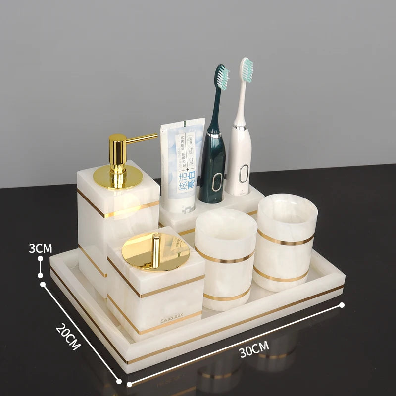 White Onyx Bathroom Set