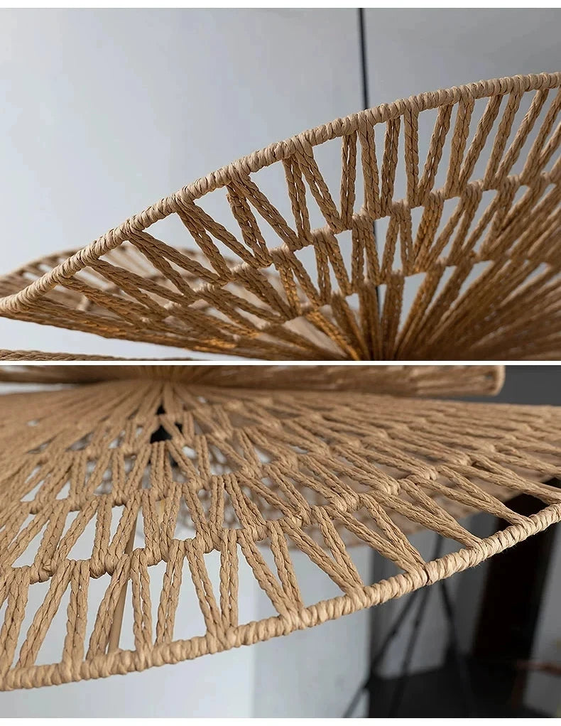 Wabi-Sabi Rattan Pendant Chandelier