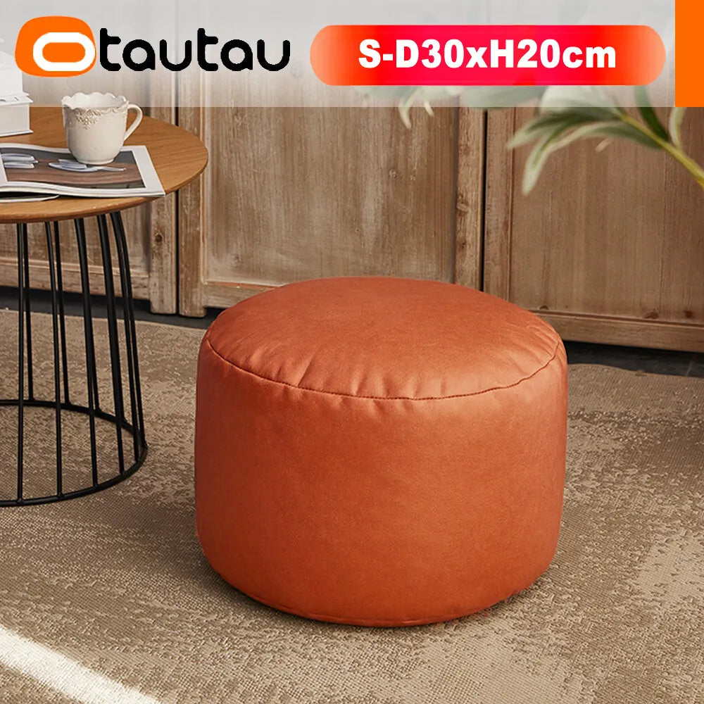 Round Storage Pouf