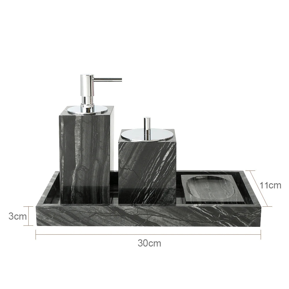 Black Marble Bathroom Set