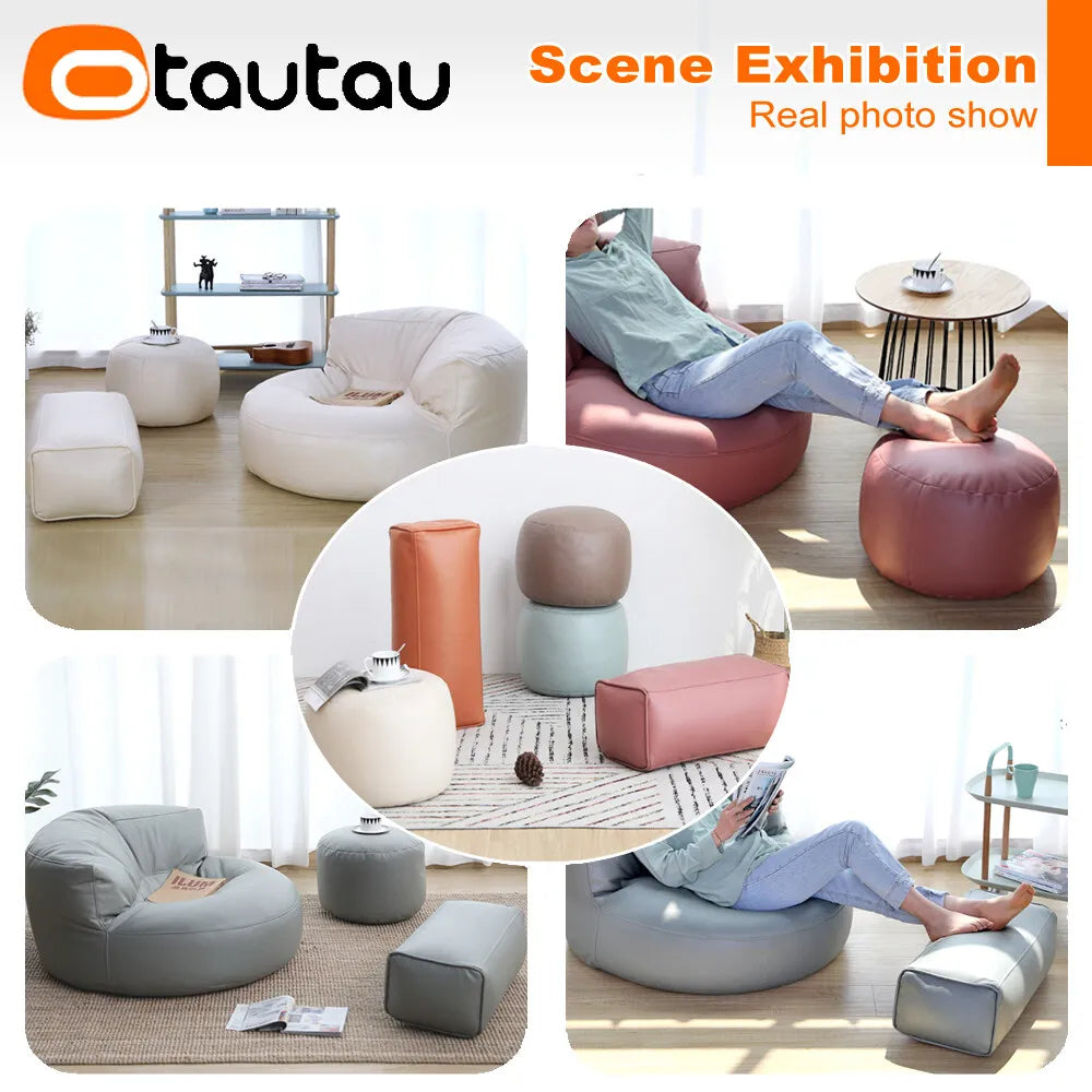 Round Storage Pouf