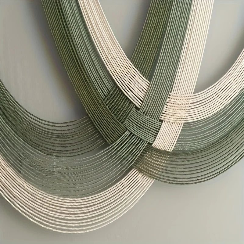 Boho Arched Beige Macrame Wall Hanging