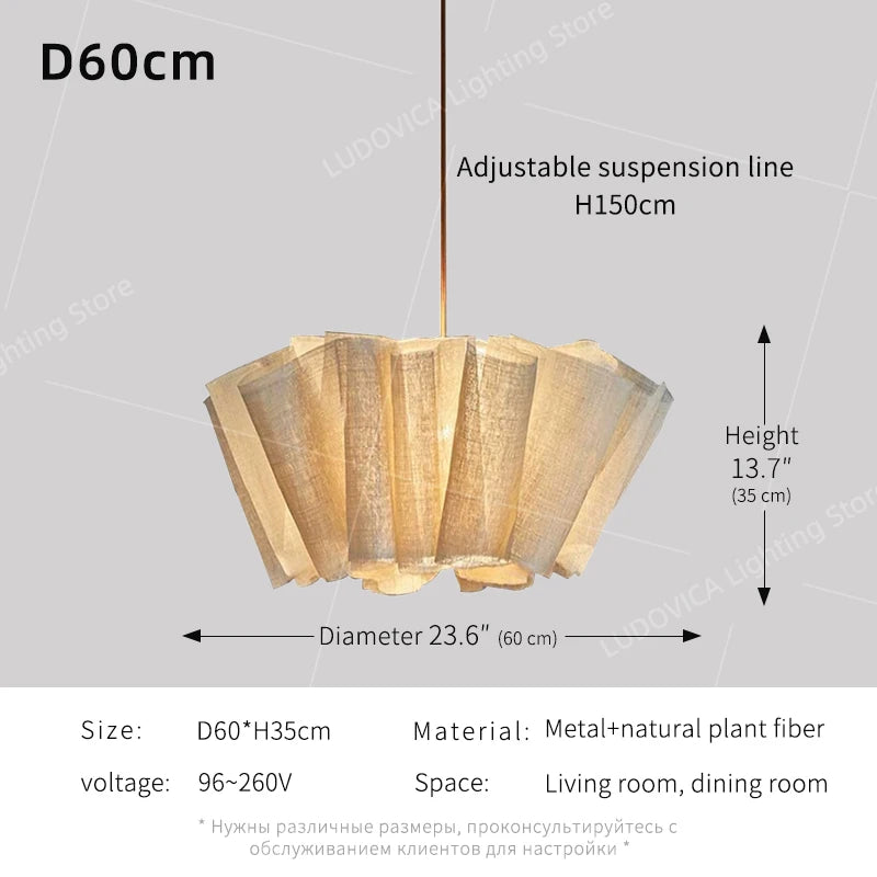 Wabi-Sabi Fabric Pendant Chandelier