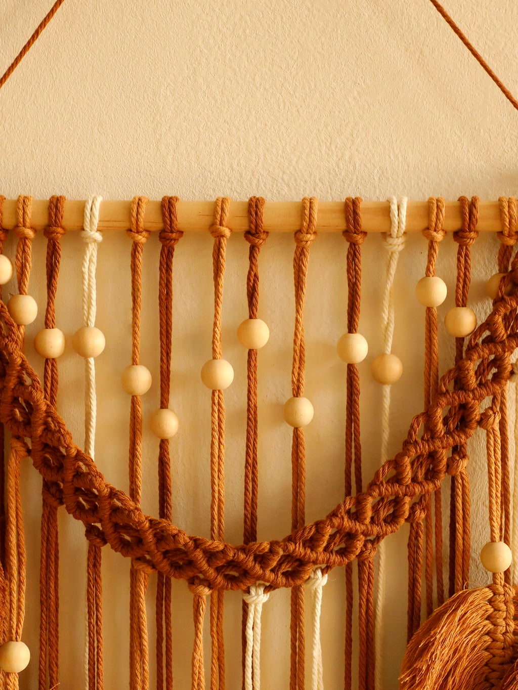 Beaded Leaf Macrame Hanging