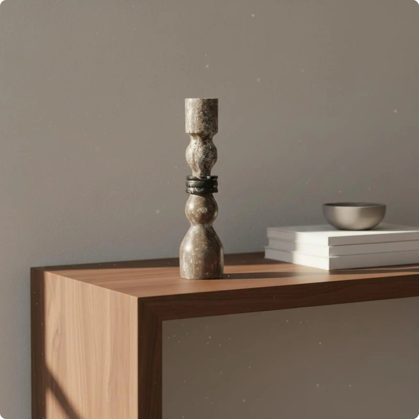 Travertine Candlestick