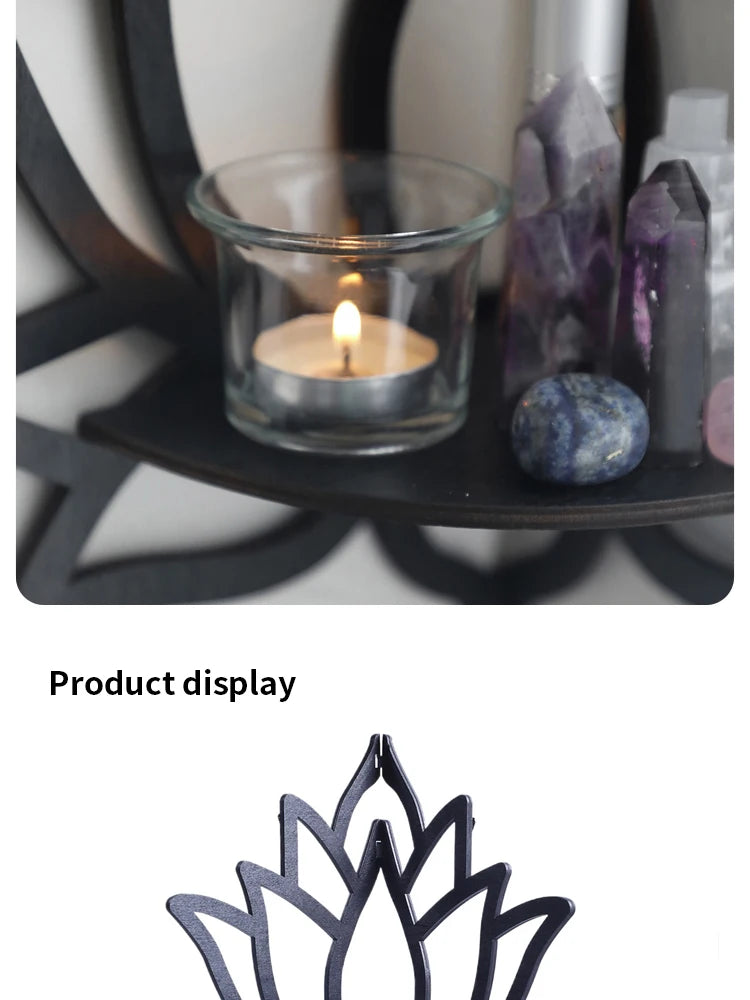 Lotus Wooden Corner Shelf