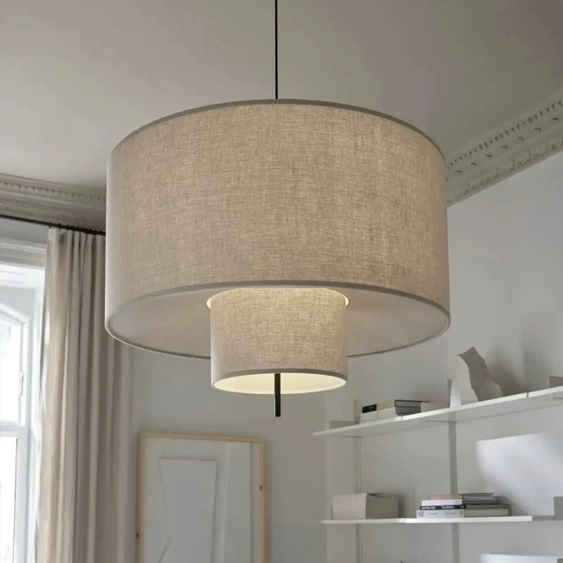Wabi-Sabi Fabric Arc Pendant Lamp