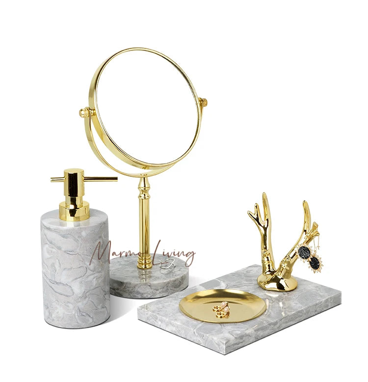 Pitaya Flower Marble Bath Set