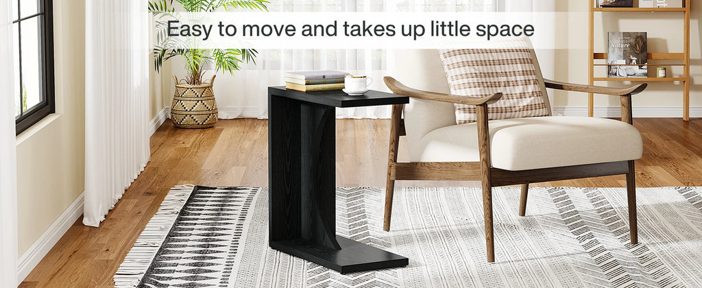 C-Shaped Sofa Side Table