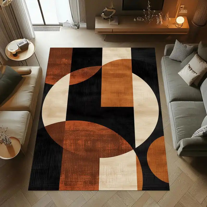 Abstract Washable Area Rug