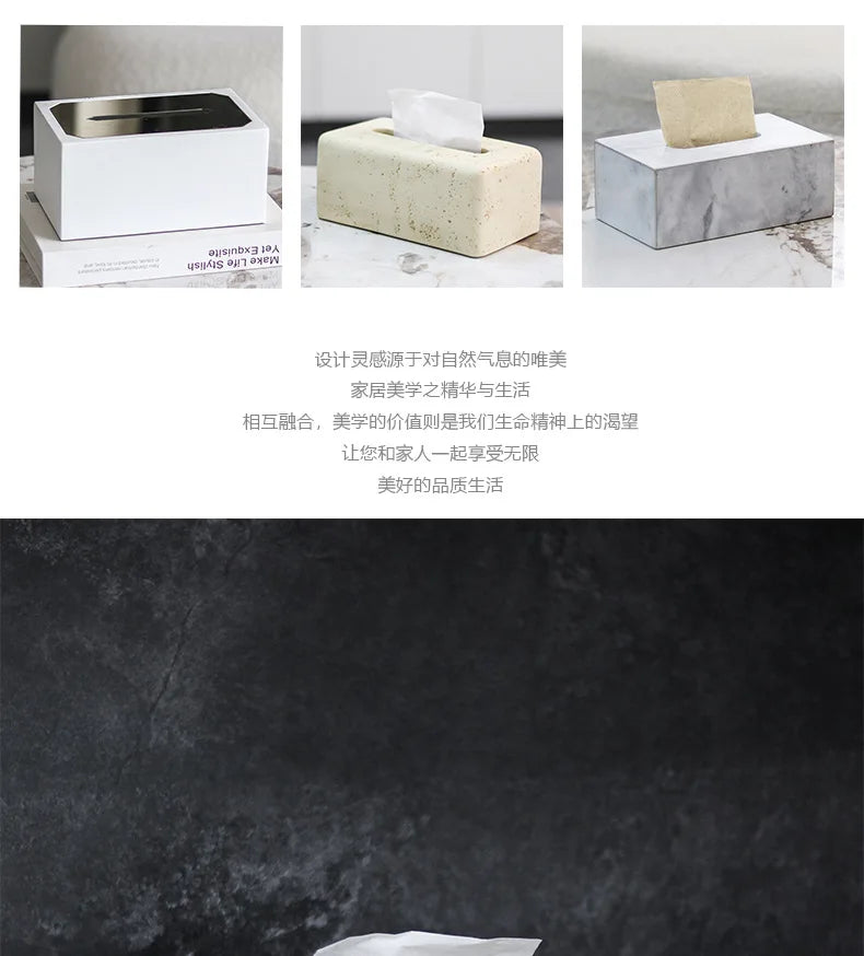 Wabi-Sabi Travertine Tissue Box