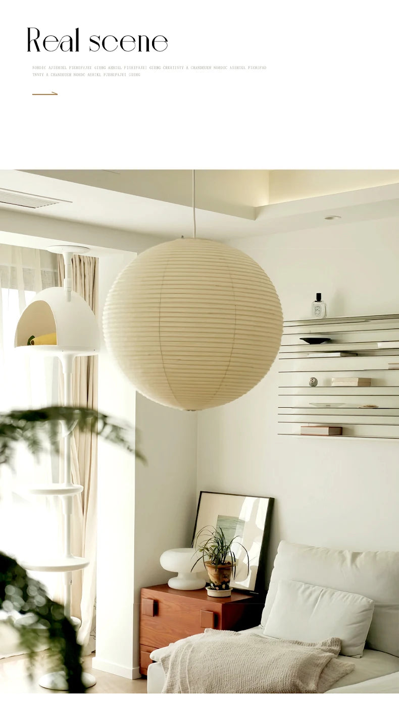Wabi-Sabi Paper Pendant Chandelier