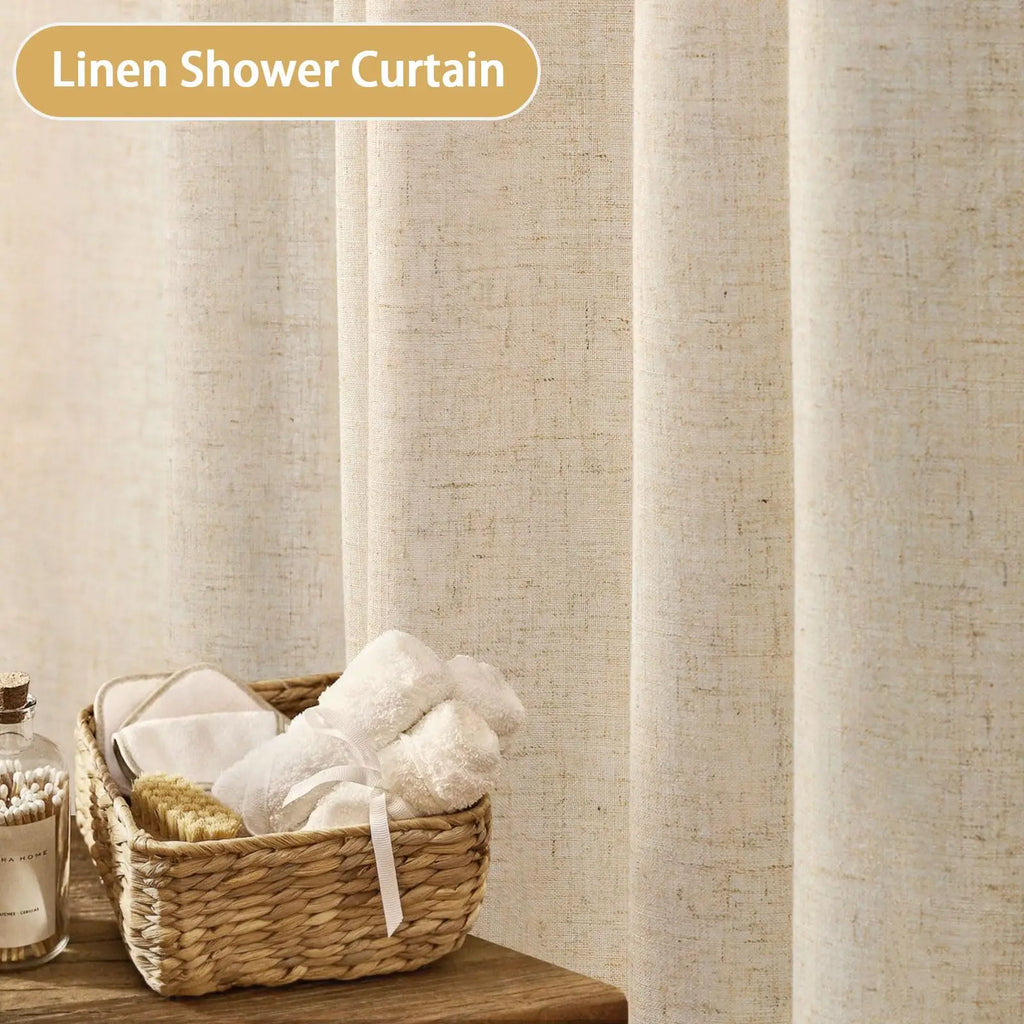 Boho Cotton-Linen Shower Curtain