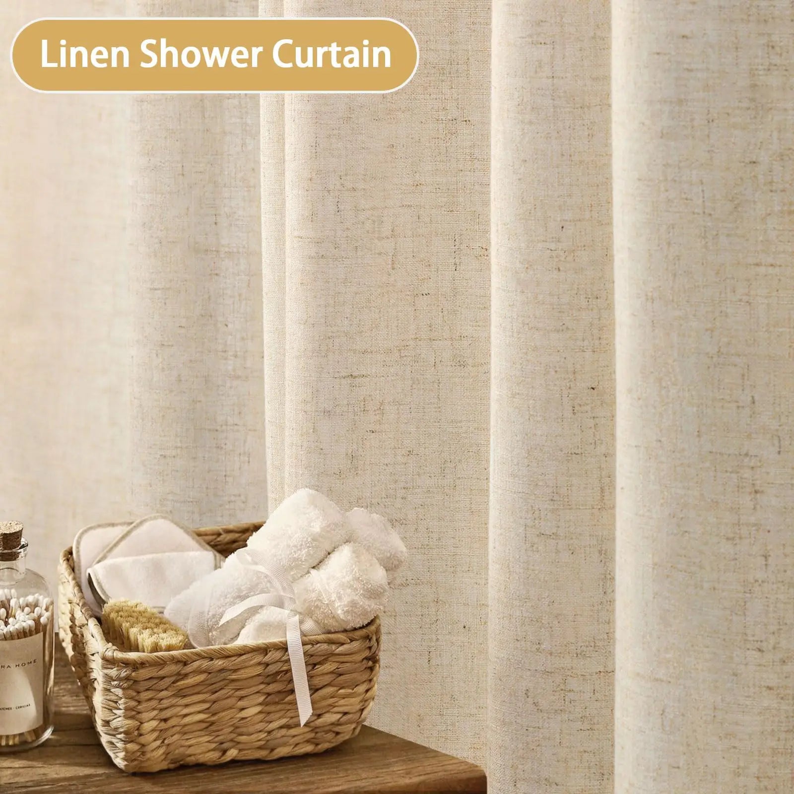 Boho Cotton-Linen Shower Curtain