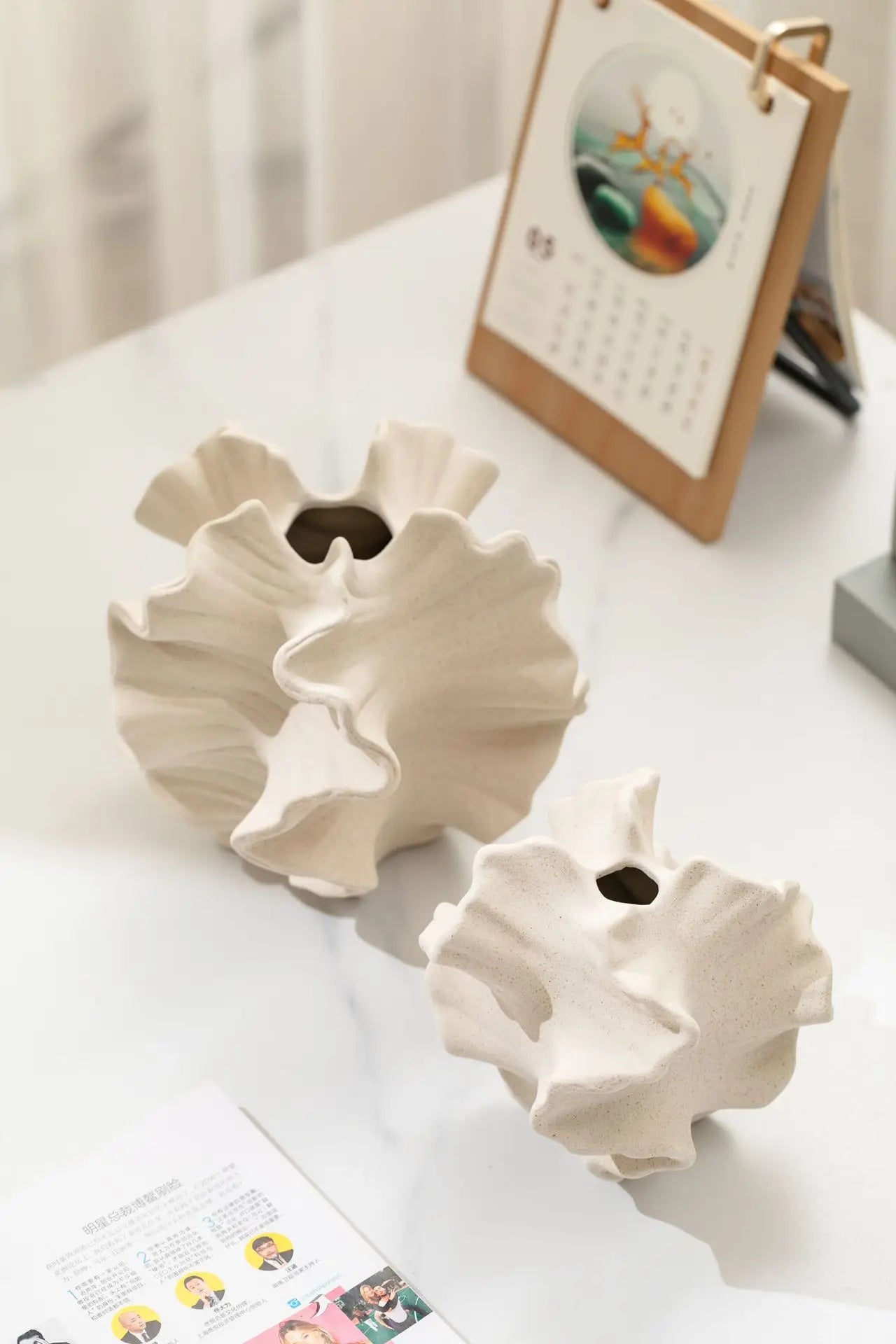 Wavy Petal Ceramic Vase