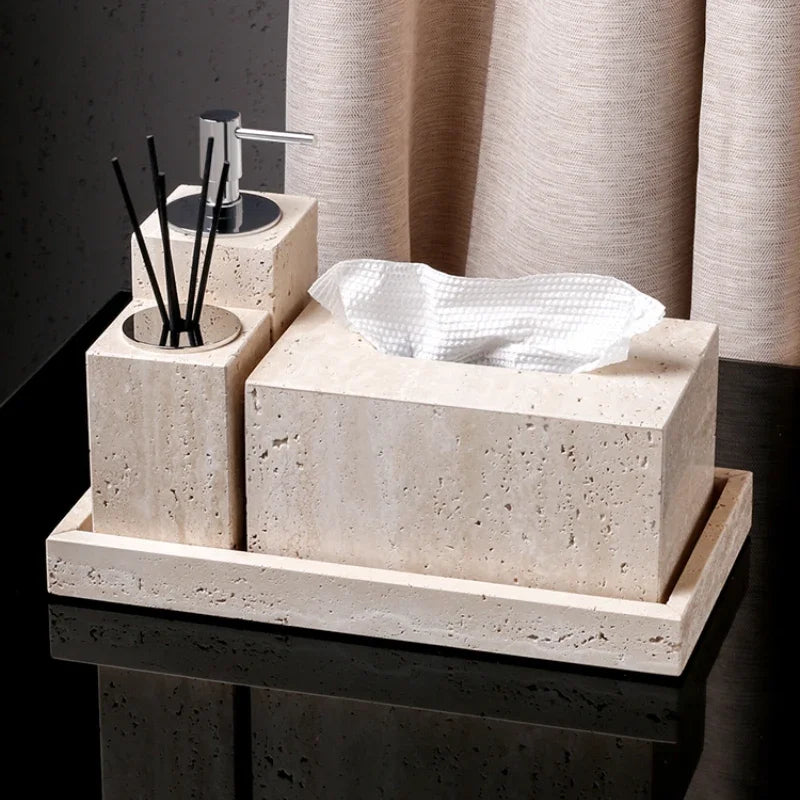 Beige Travertine 6-Piece Set