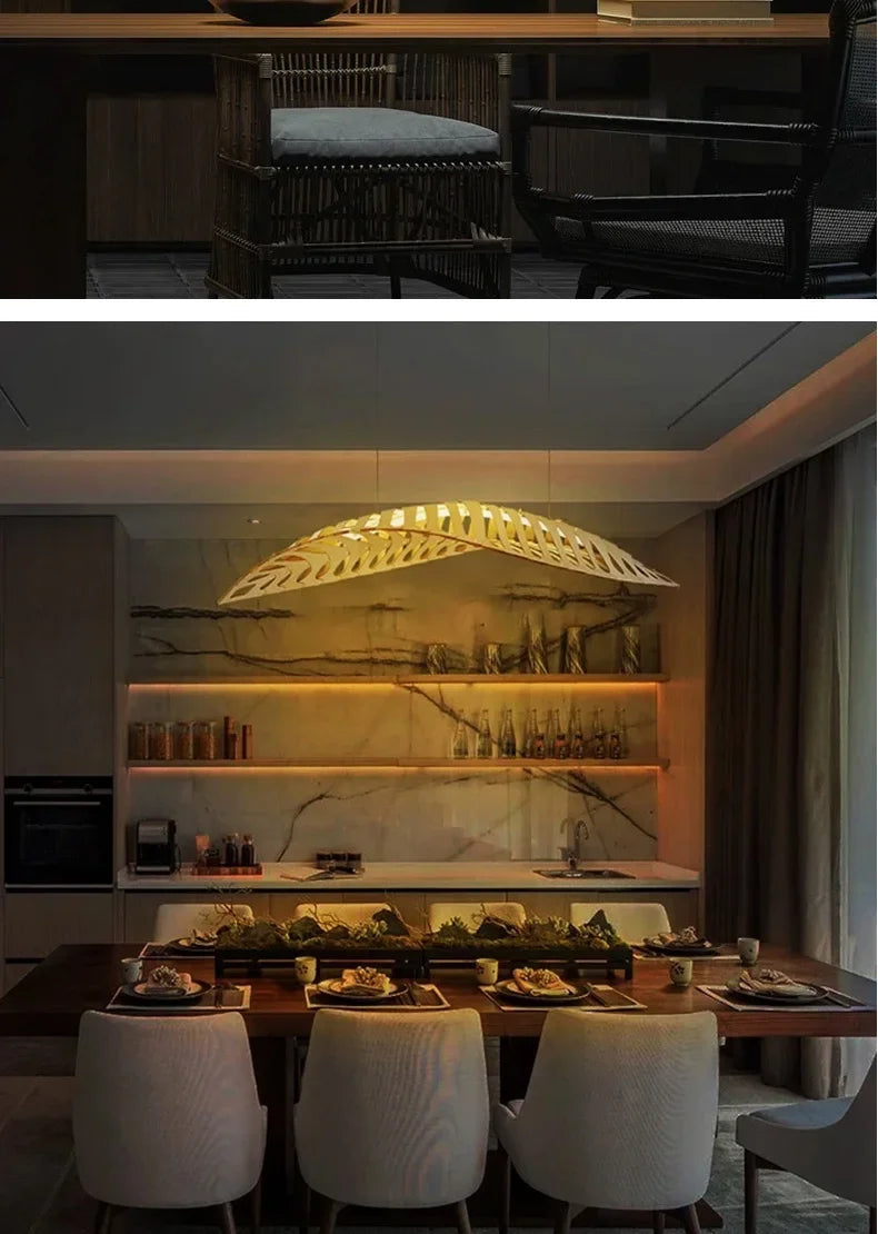 Wabi-Sabi Wood Pendant Chandelier