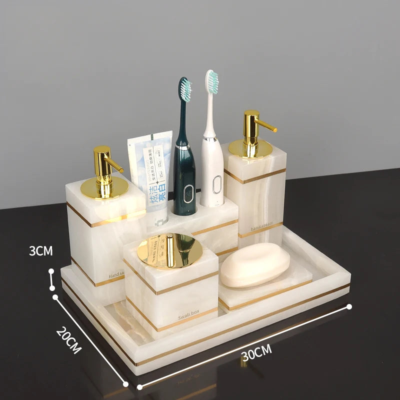 White Onyx Bathroom Set