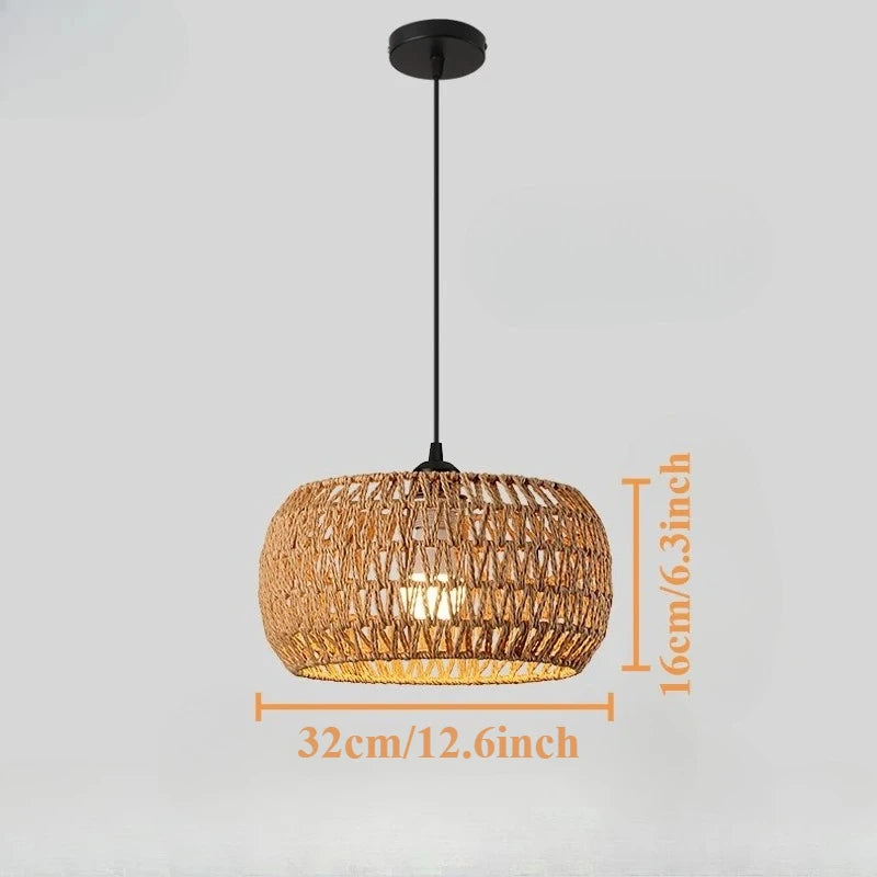 Retro Rattan Pendant Chandelier