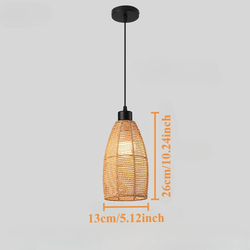 Retro Rattan Pendant Chandelier