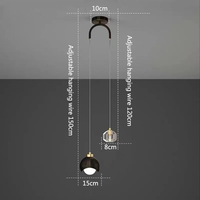 Crystal Bedside Pendant Light