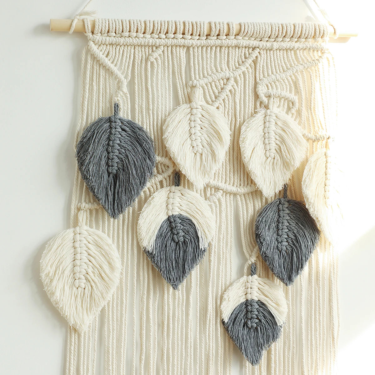 Beaded Leaf Macrame Hanging