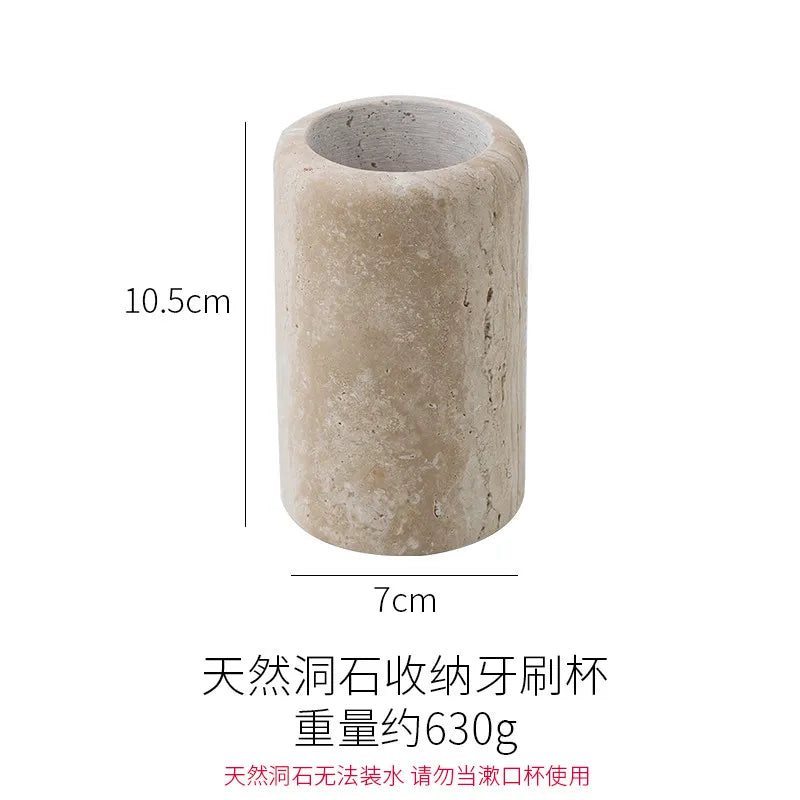 Nordic Travertine Bath Set