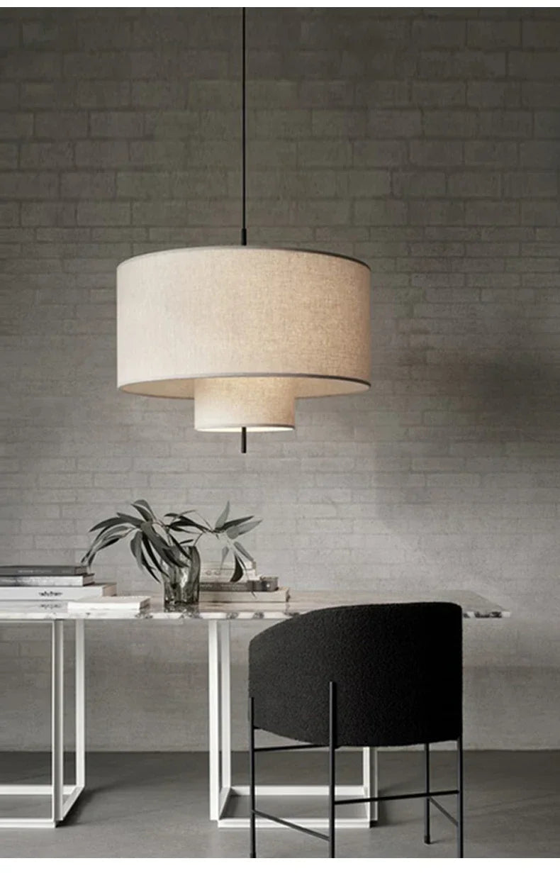 Wabi-Sabi Fabric Arc Pendant Lamp