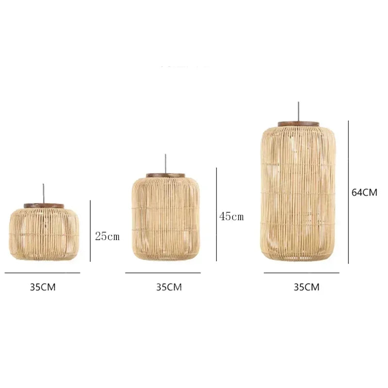 Wabi-Sabi Rattan Arc Pendant Lamp