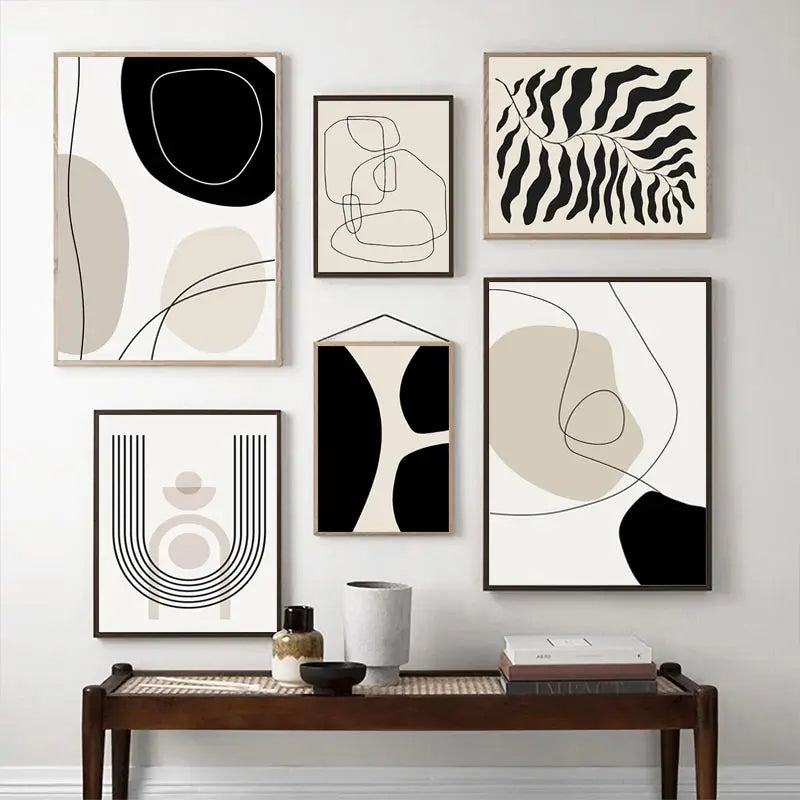 Boho Geometric Beige Canvas Wall Art