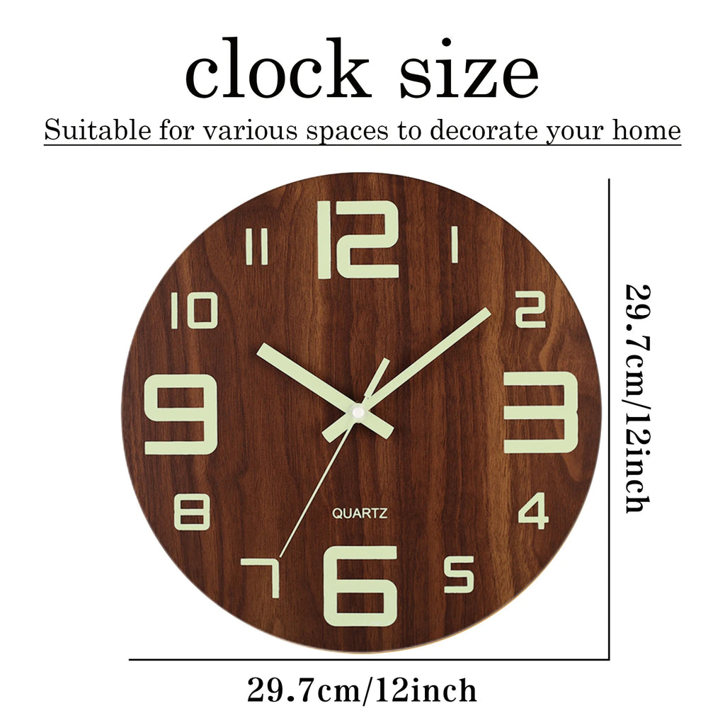 Luminous Wood Wall Clock