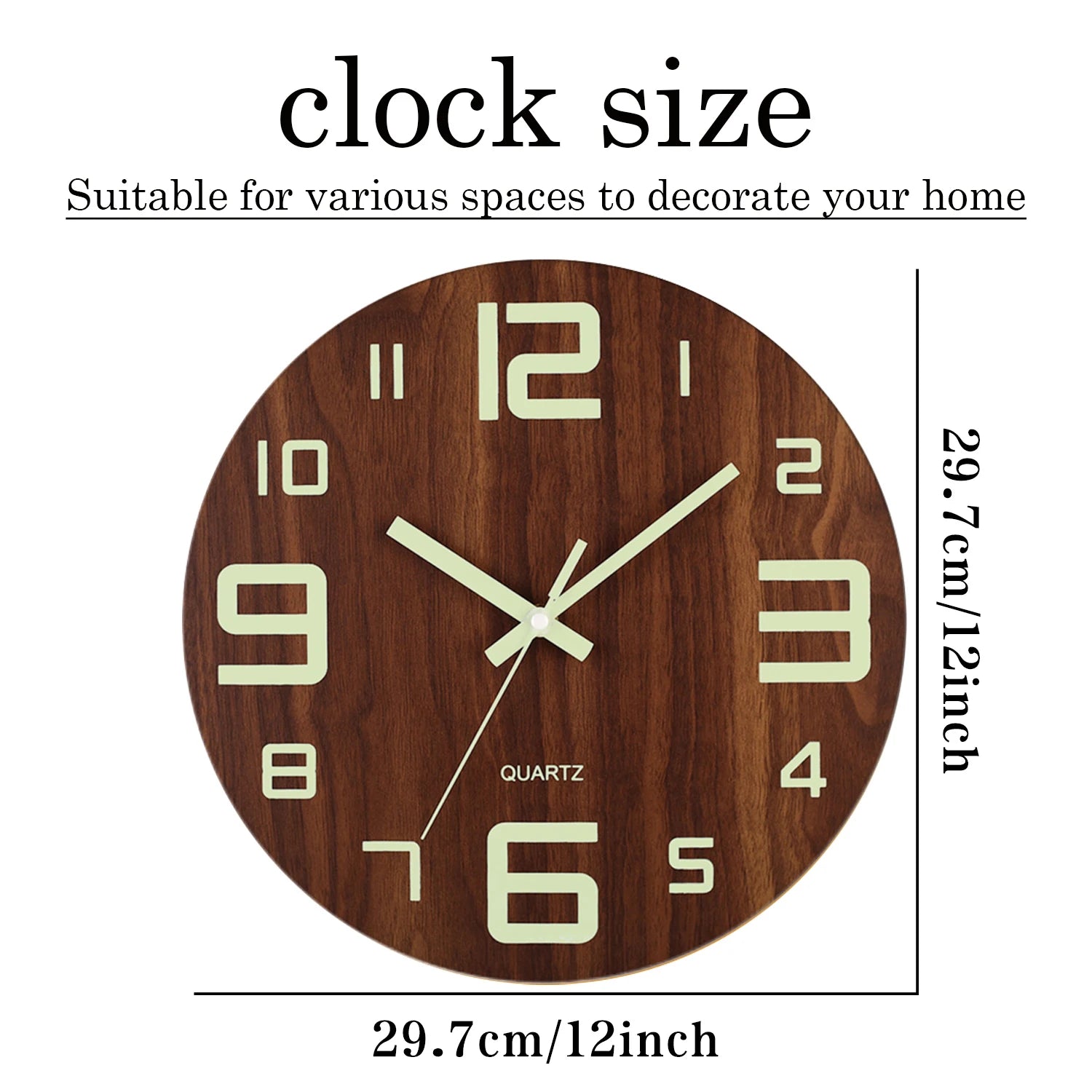 Luminous Wood Wall Clock
