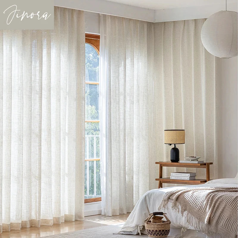Modern Cotton-Linen Sheer Curtains