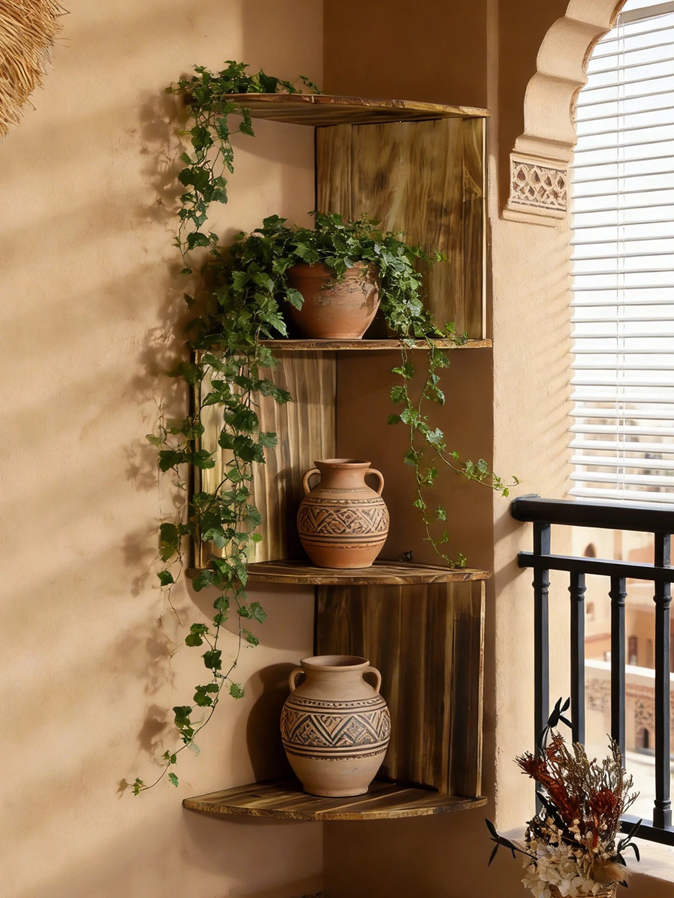 Floating Corner Wall Shelf