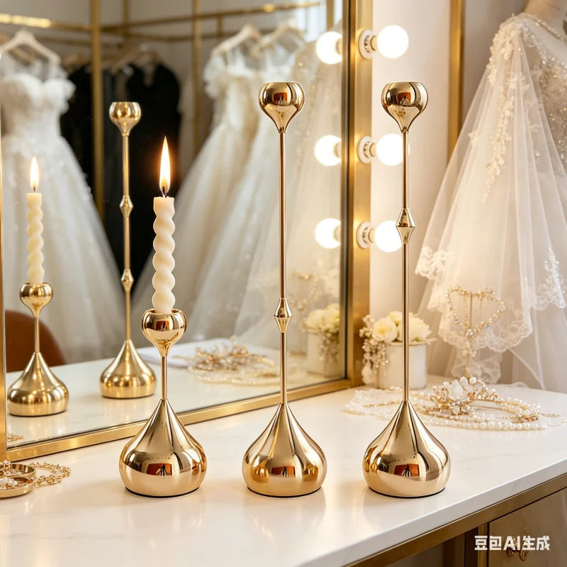 Luxury Brass Candlestick (3-Piece Set)
