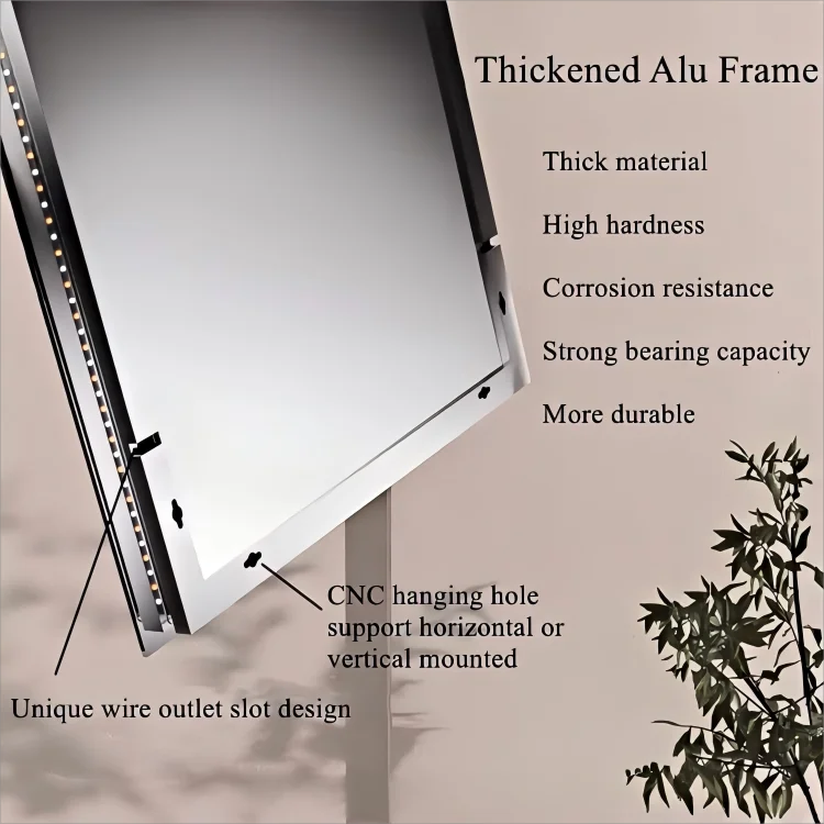 Modern Asymmetrical Sage Green Full-Length Wall Mirror