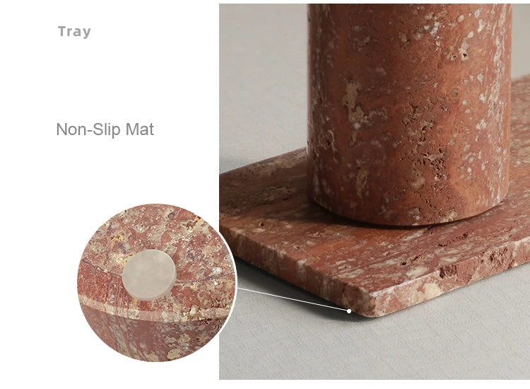 Red Travertine Bath Set