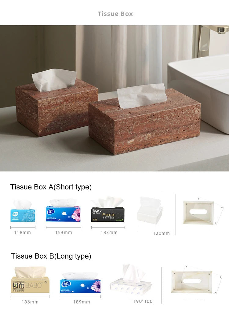 Red Travertine Bath Set