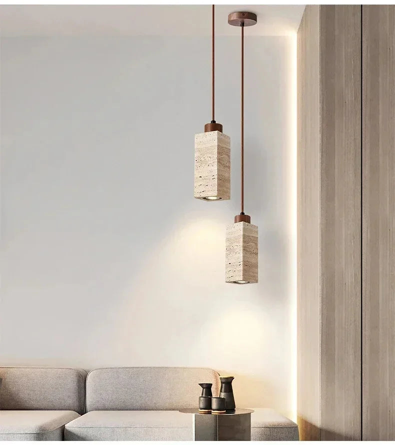 Wabi-Sabi Stone Pendant Lamp