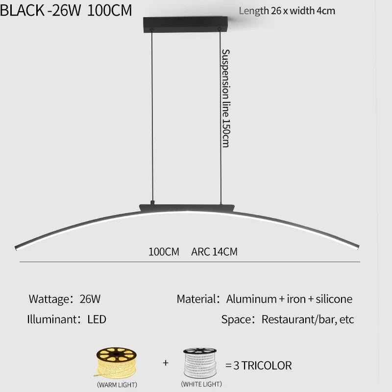 Contemporary Arc Pendant Lamp