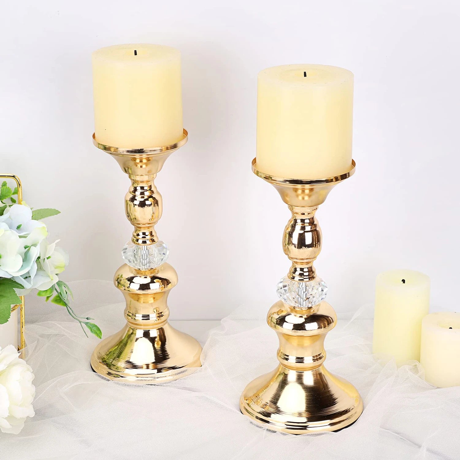 Crystal Pillar Candle Holder