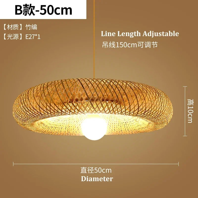 Retro Rattan Pendant Chandelier