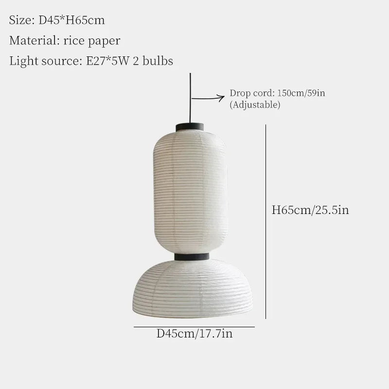 Wabi-Sabi Paper Arc Pendant Lamp