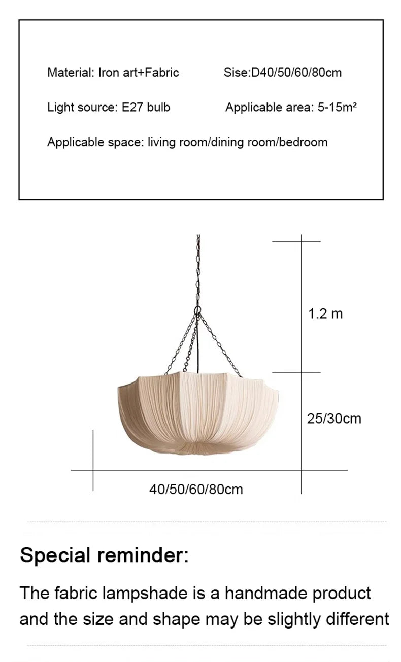 Wabi-Sabi Fabric Pendant Chandelier