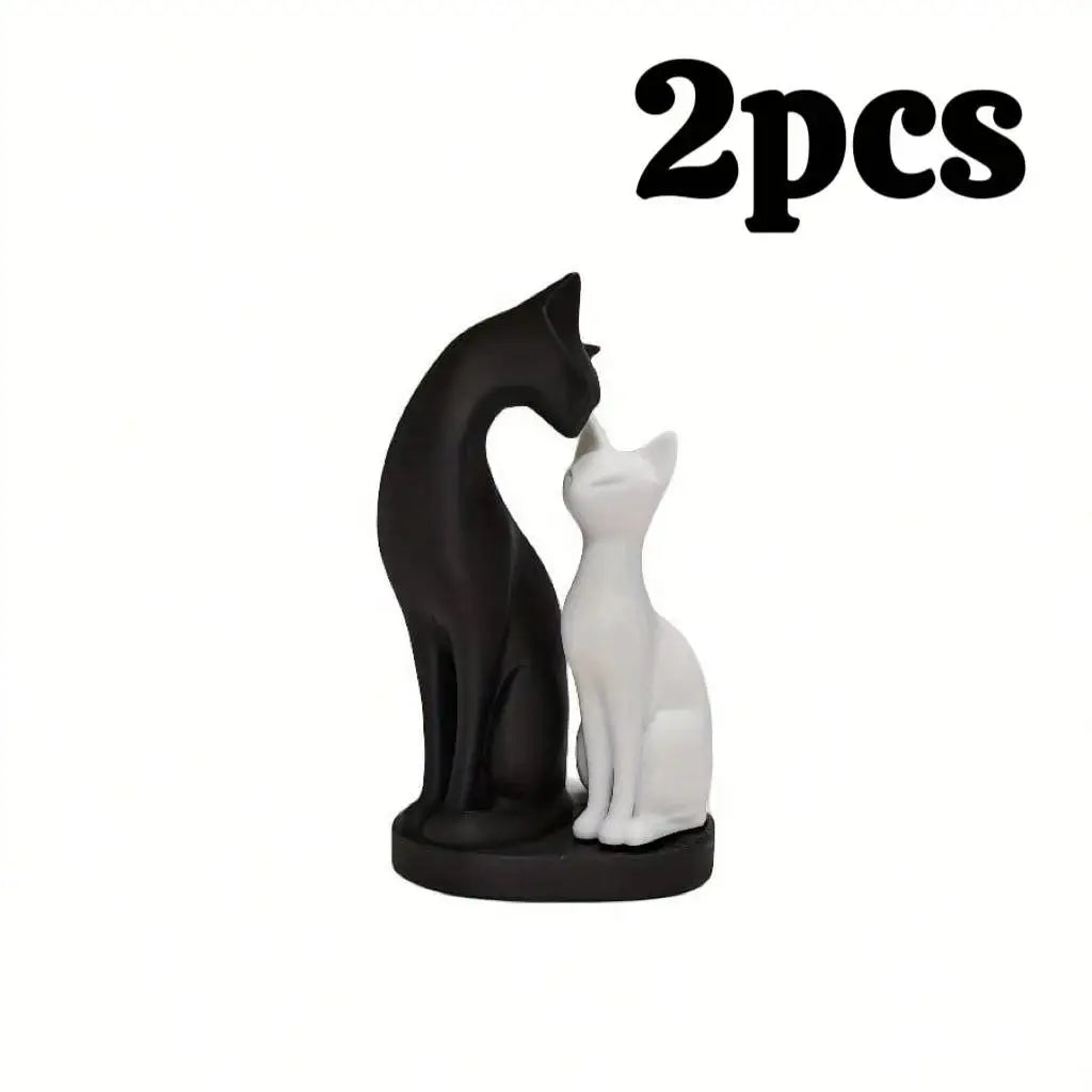 Abstract Cat Figurine Set