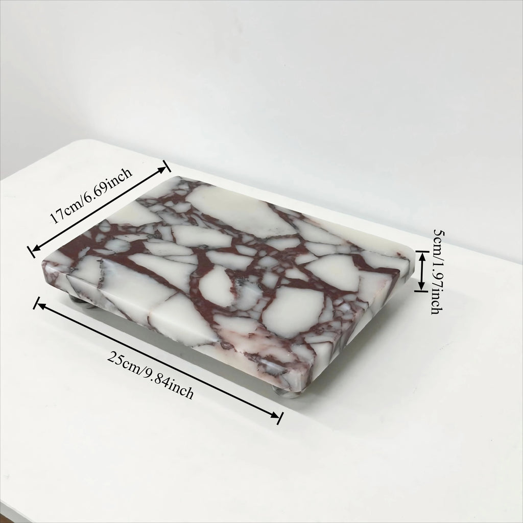 Footed Stone Catchall Tray